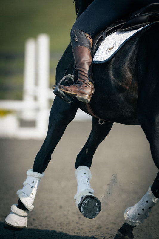 Leatherette Brushing Boots, White