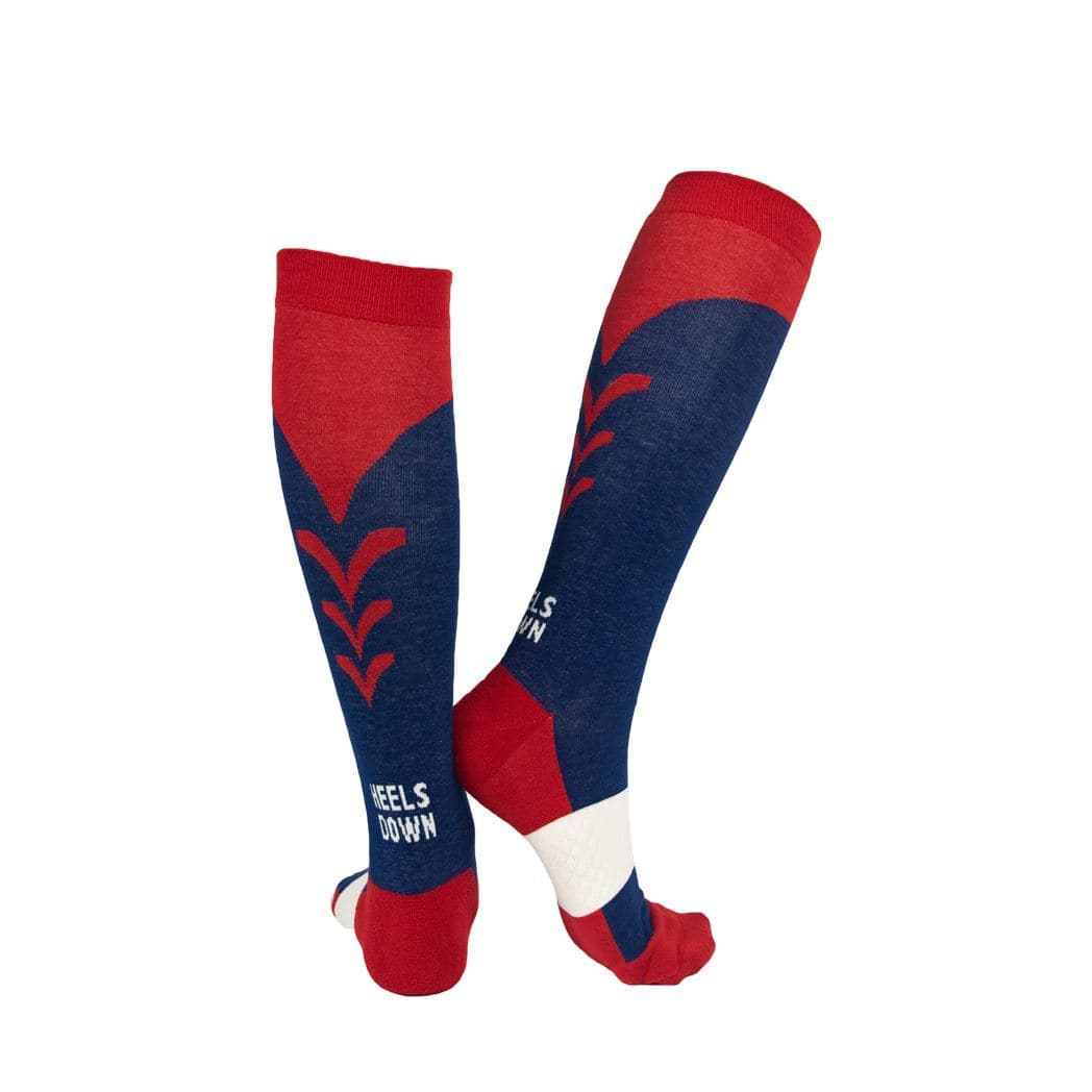 High Performance Riding Socks - Navy and Red