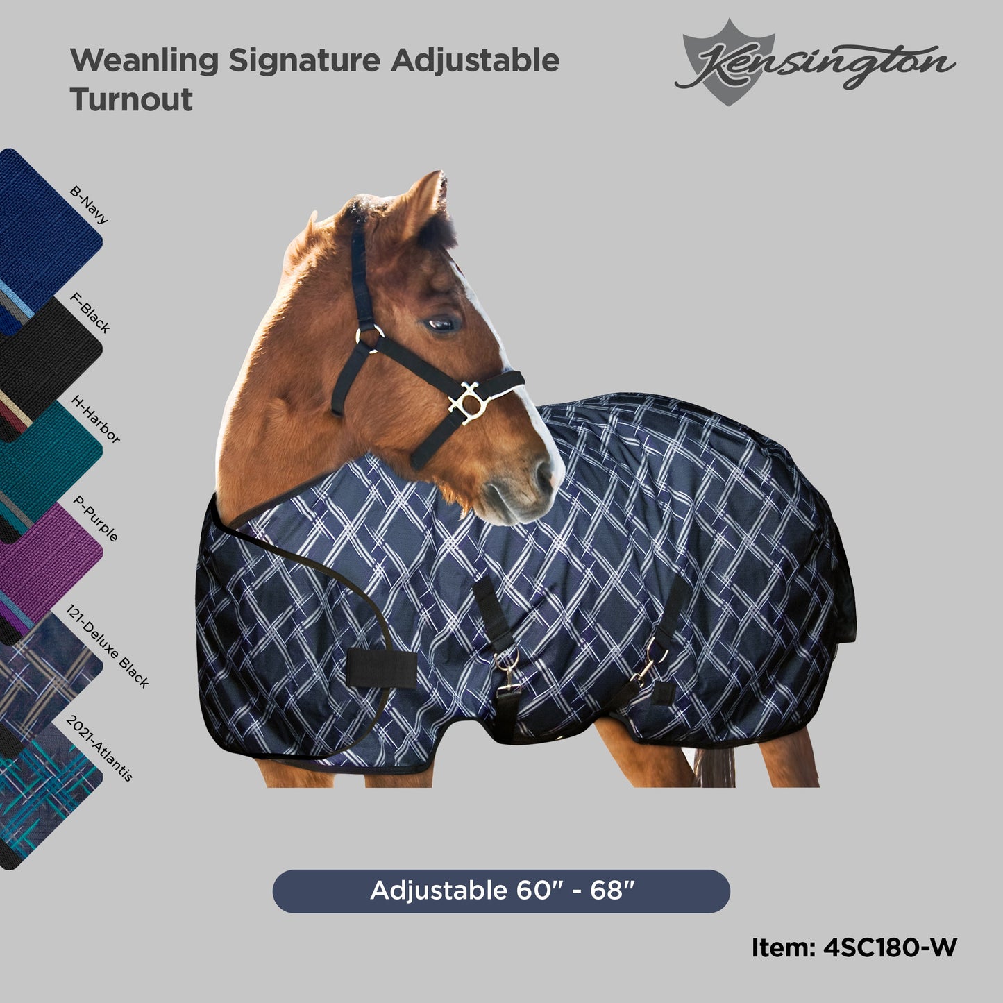1200D 180G Medium Weight Waterproof & Breathable Adjustable Weanling Winter Turnout Blanket
