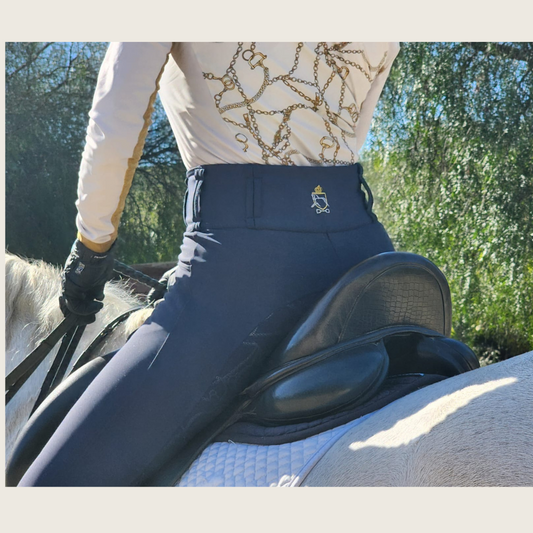 Navy Silicone Grip Breeches with Belt Loops