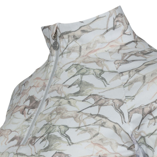 Dapplebay Galloping Watercolor 1/4 Zip Riding Top