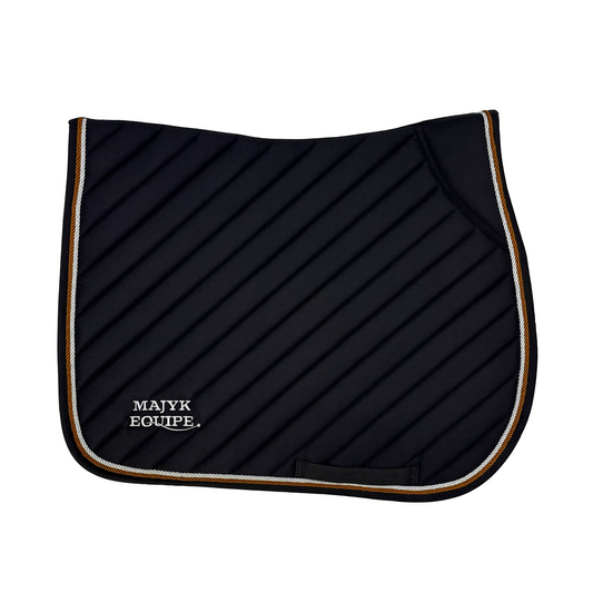Black Cotton Oblique Euro Saddle Pad