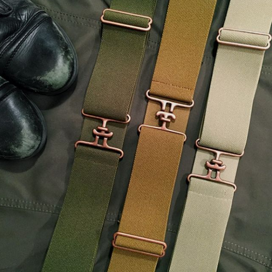 Khaki + Copper Elastic Belt