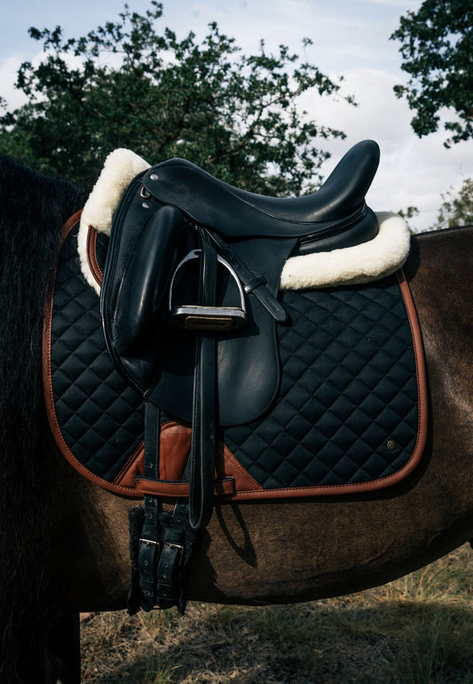 Dressage Pad, Black & Cognac