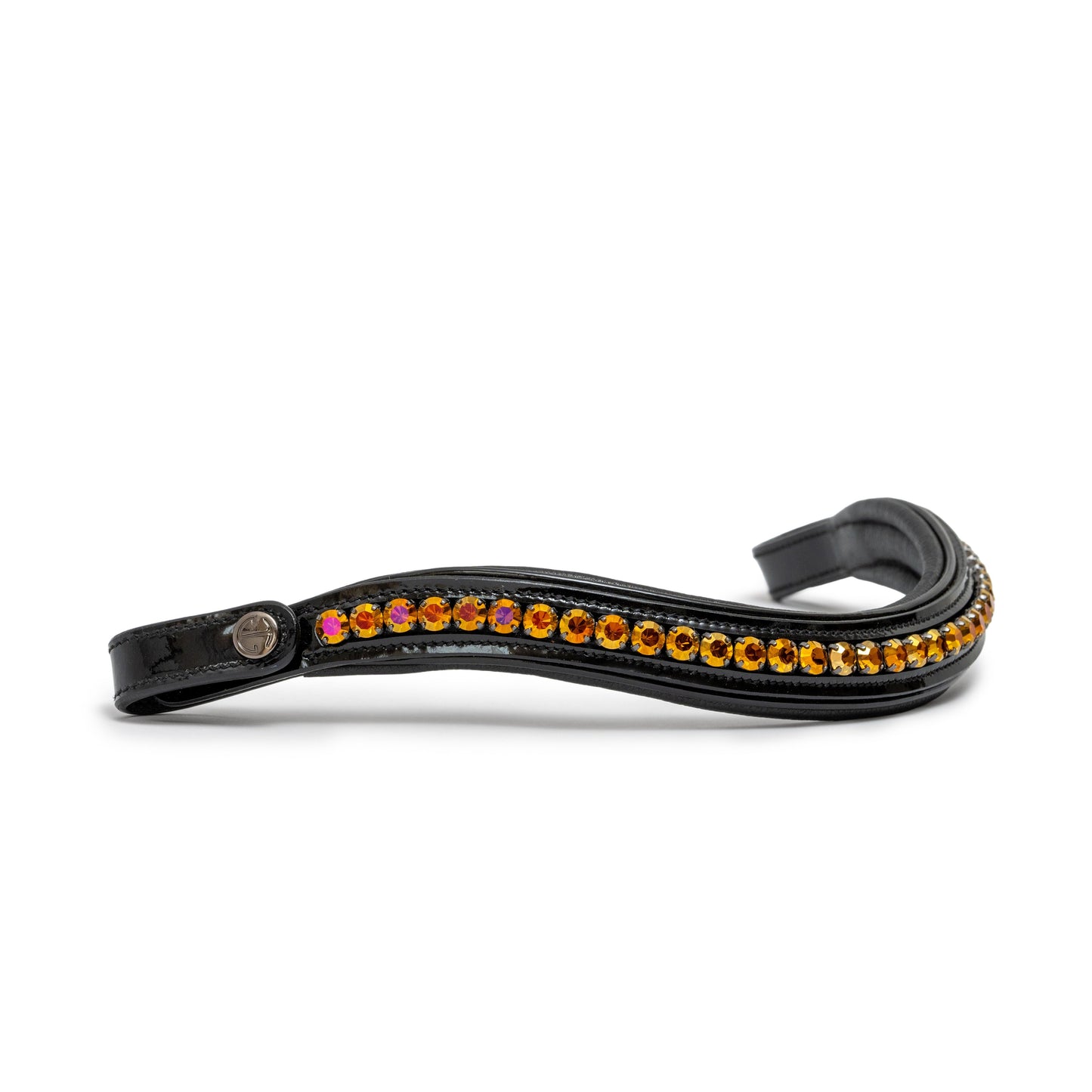 🤎 The Umbria Rolled Black Patent Leather Double Bridle