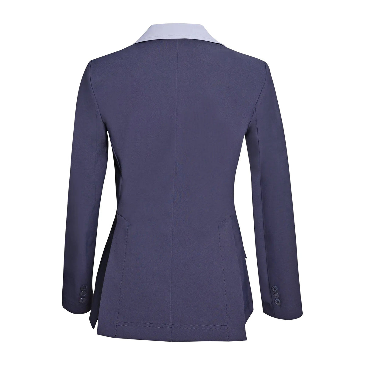 Grand Prix Ladies EQJ 3 Button Show Coat, Navy with Cadet Blue Collar