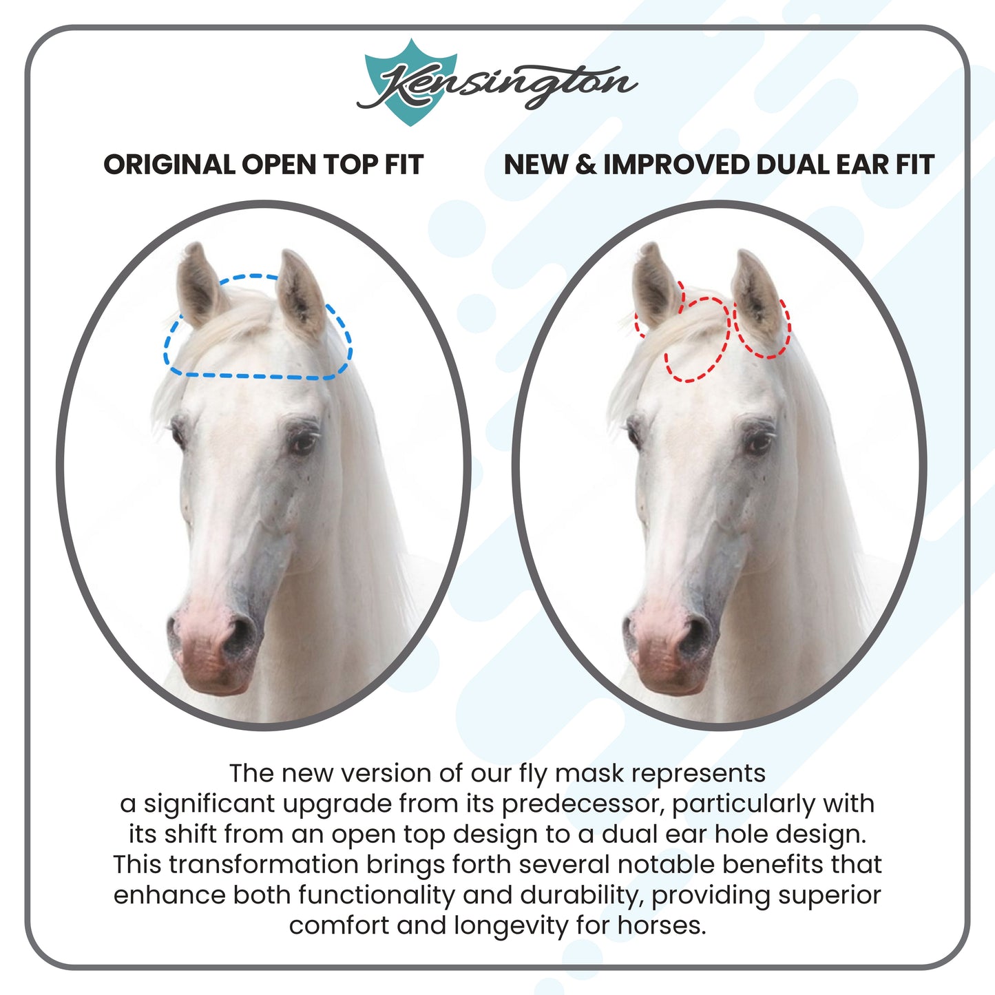 Fly Mask with Fleece Trim & 73% UV Protection - Open Top Design