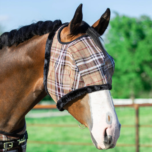 Fly Mask with Fleece Trim & 73% UV Protection - Open Top Design