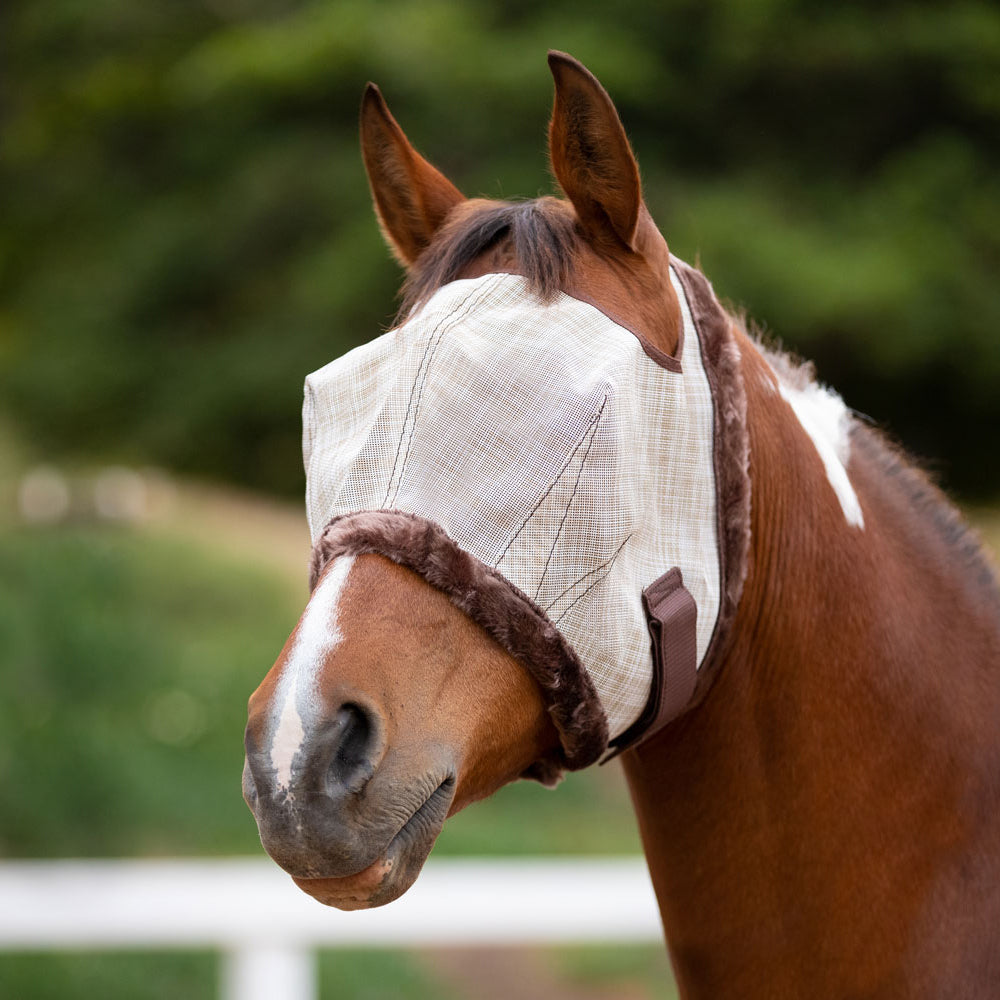 Fly Mask with Fleece Trim & 73% UV Protection - Open Top Design