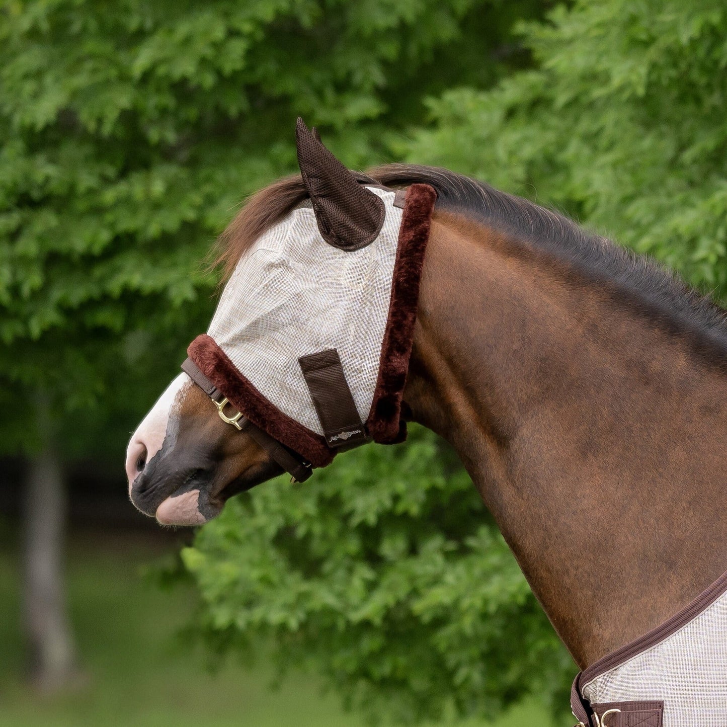 Mini Fly Mask with Fleece Trim & Ears - 73% UV Blocking