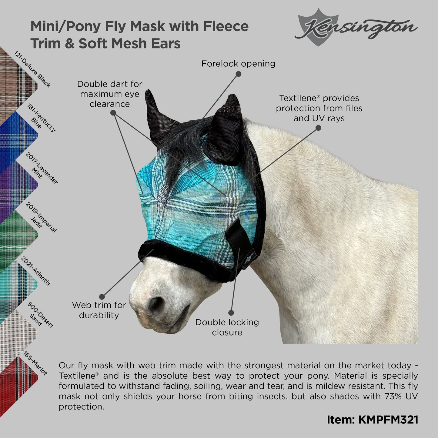 Mini Fly Mask with Fleece Trim & Ears - 73% UV Blocking