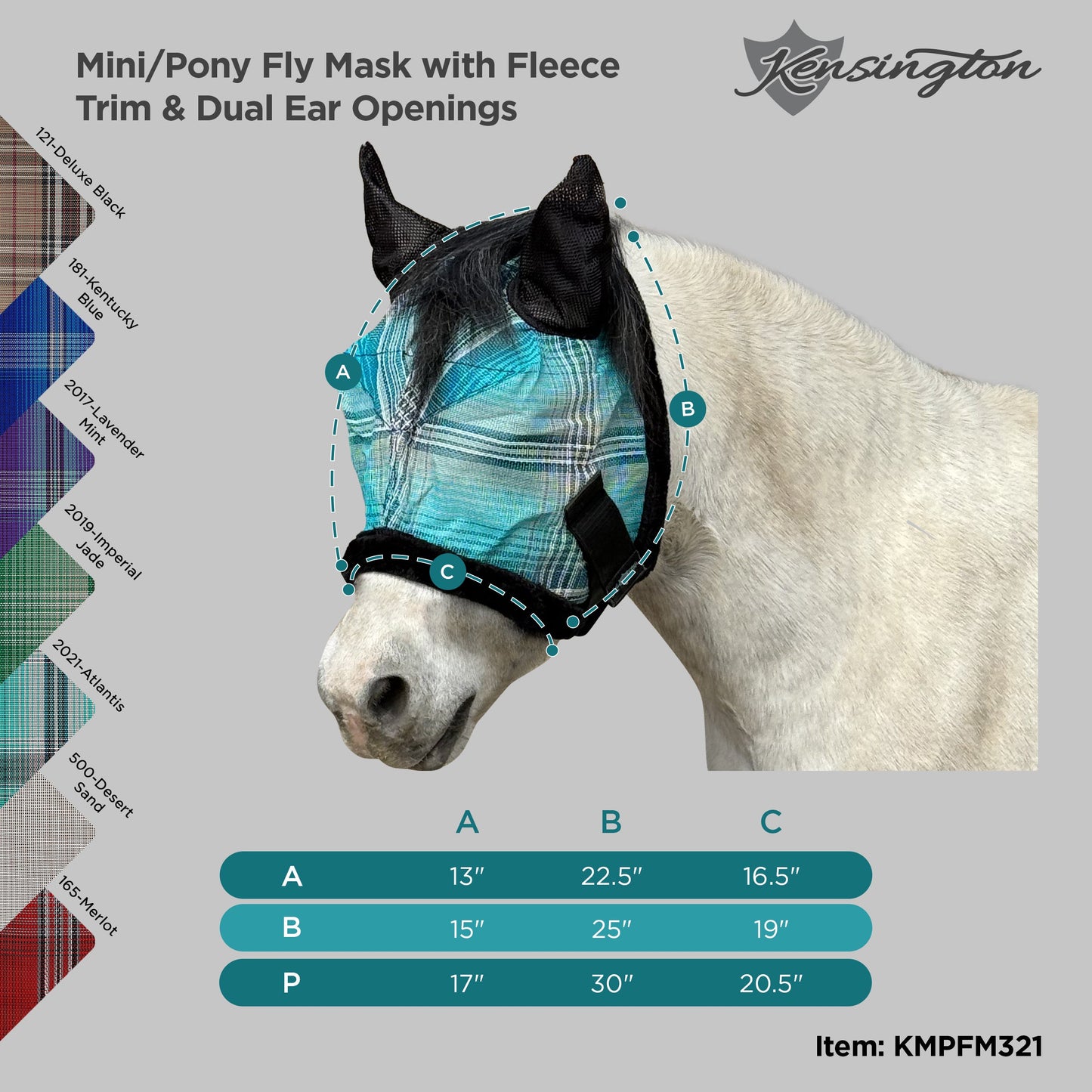 Mini Fly Mask with Fleece Trim & Ears - 73% UV Blocking