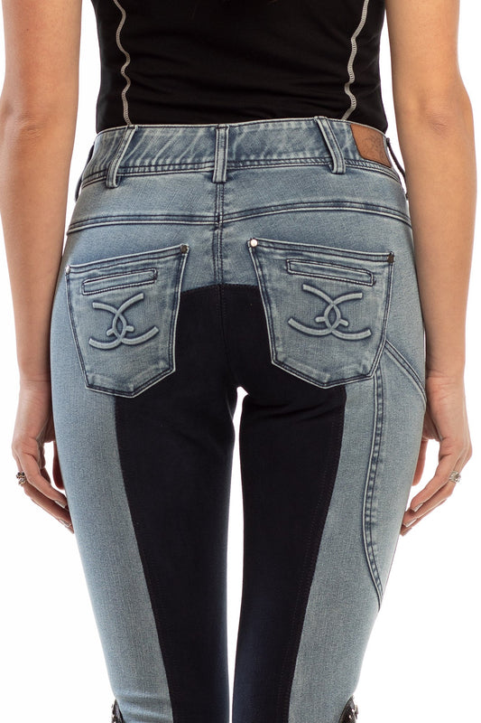 NEW Equestrian Jean - Full Seat with Cell Phone Pocket | 4-way stretch - Faded Blue