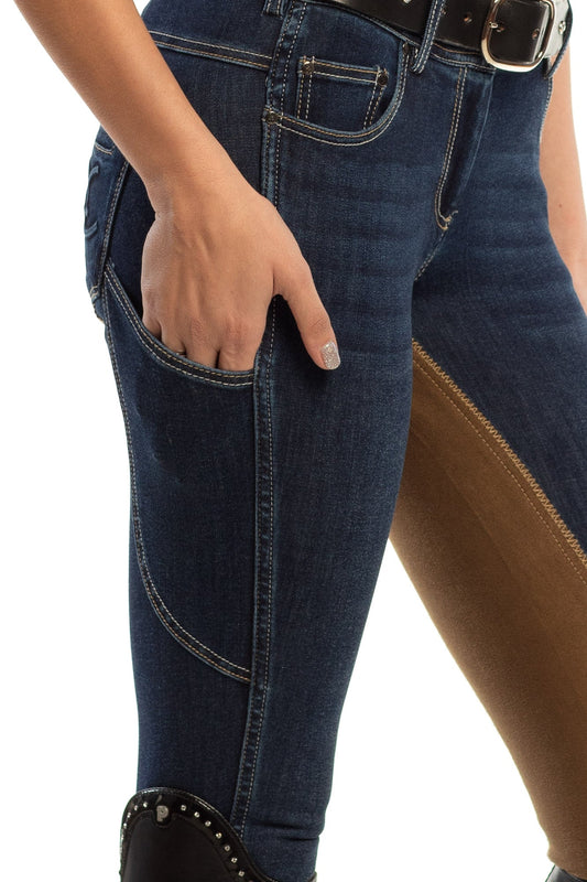 NEW Equestrian Jean - Full Seat with Cell Phone Pocket | 4-way stretch - Vintage Wash
