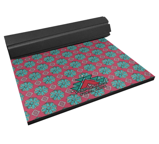 Portable Stall Mat Pink Squash Blossom Design 5x10