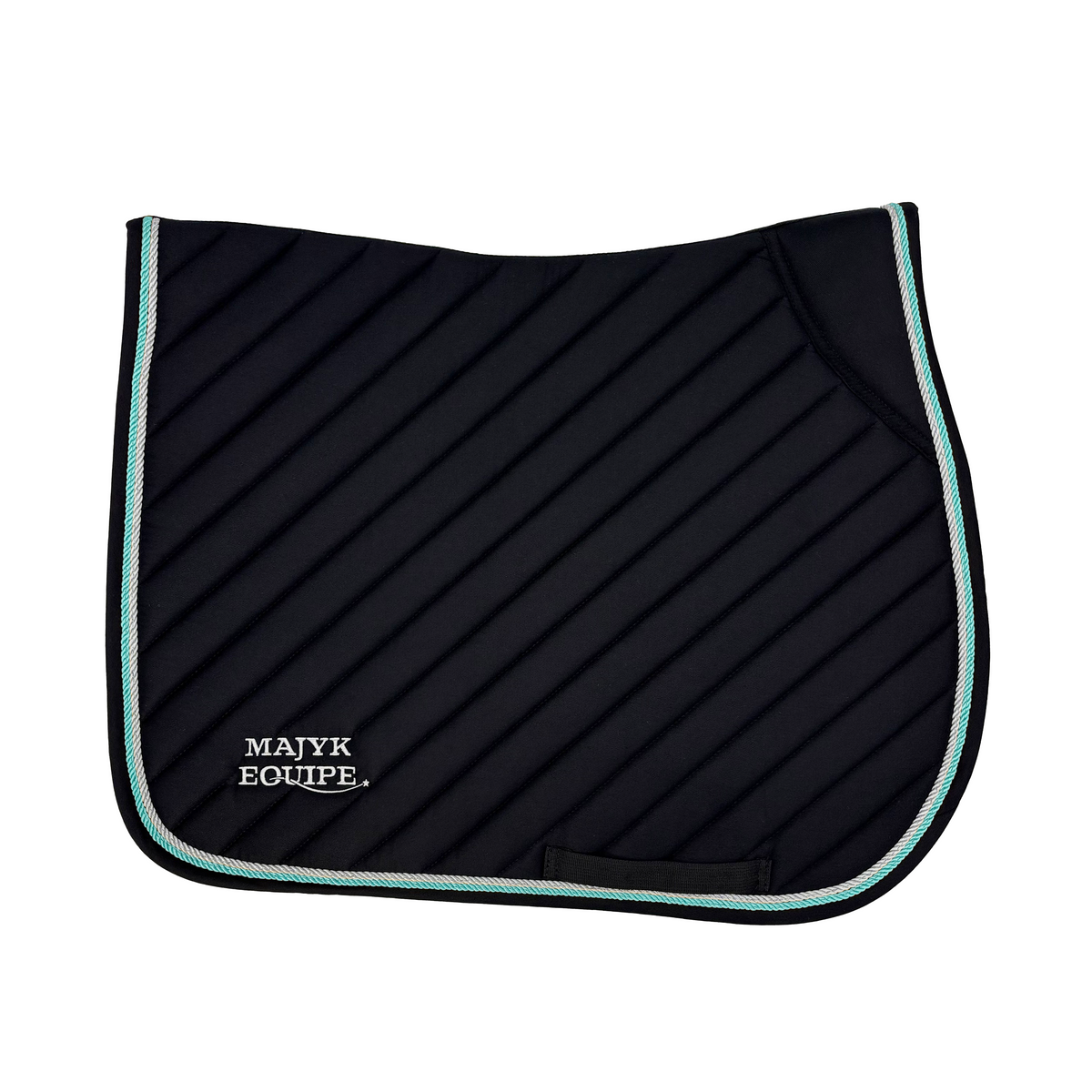 Black Cotton Oblique Euro Saddle Pad