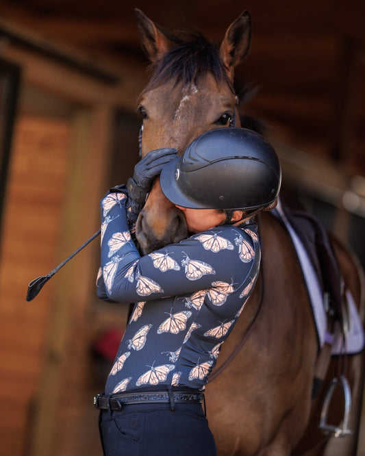 D. D. "Prints with Purpose" Long Sleeved Training Shirt - MONARCH BUTTERFLY CONSERVATION