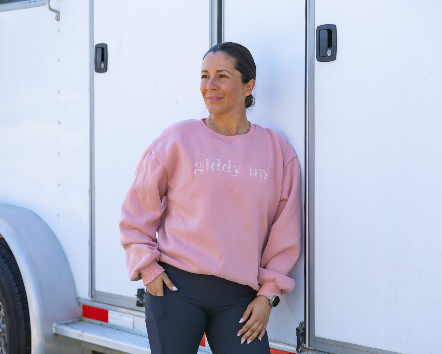 Giddy Up - Peach Equestrian Sweatshirt