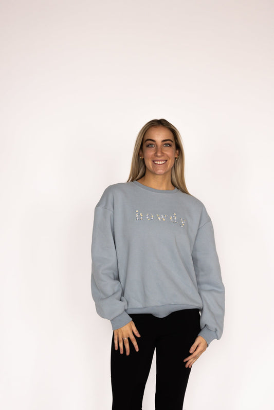 Howdy - Sky Blue Equestrian Sweatshirt