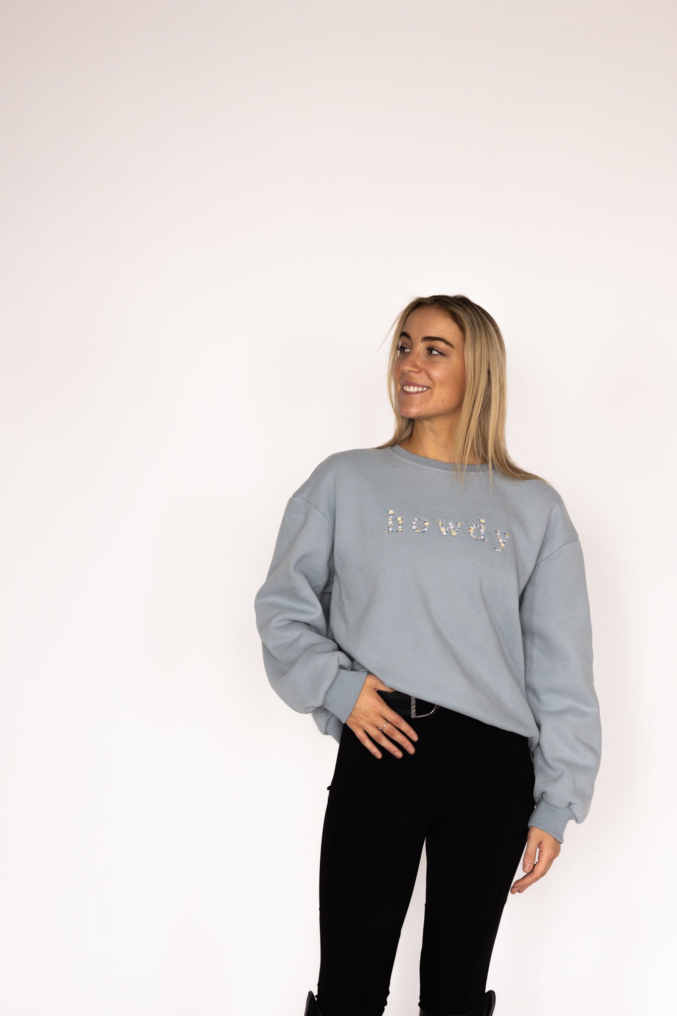 Howdy - Sky Blue Equestrian Sweatshirt