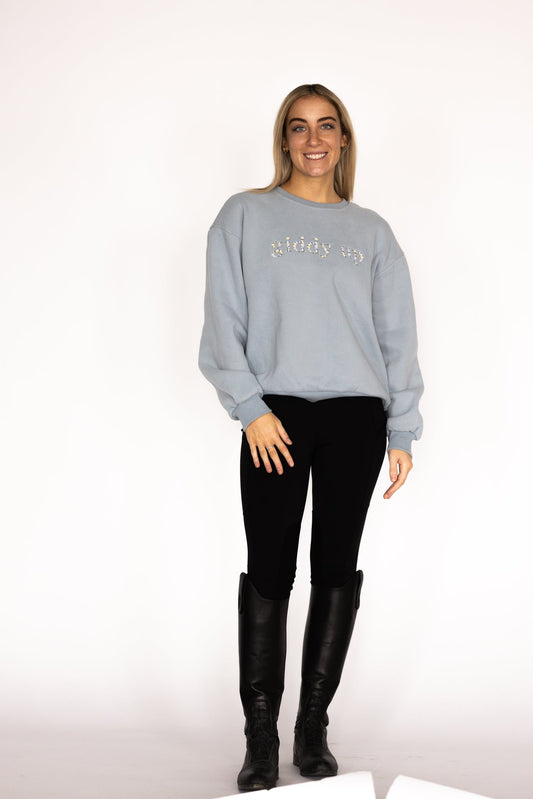 Giddy Up - Sky Blue Equestrian Sweatshirt