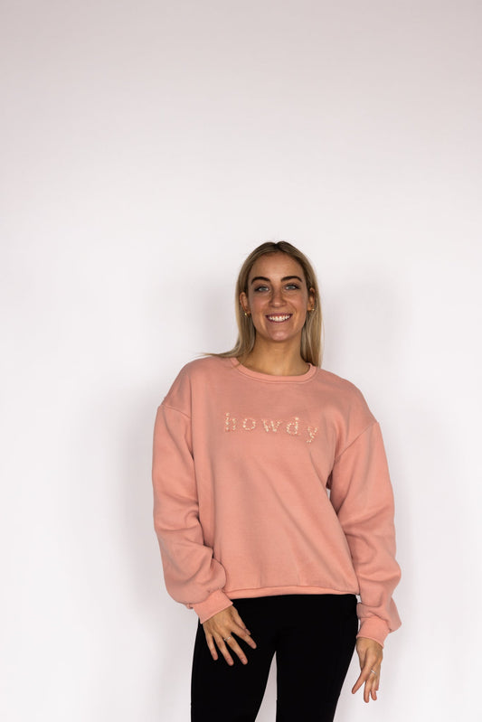 Howdy - Peach Equestrian Sweatshirt