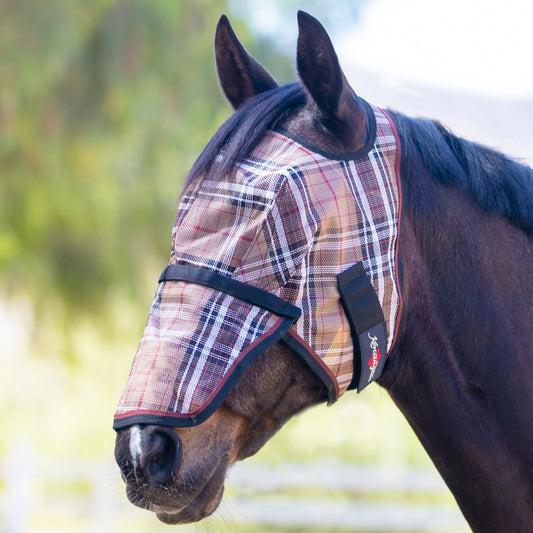Fly Mask with Nose & 73% UV Protection - Open Top Design