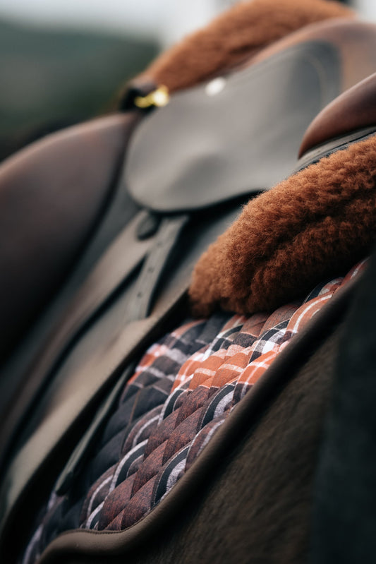 Merino Wool Fleece Half Pad, Navy & Hickory