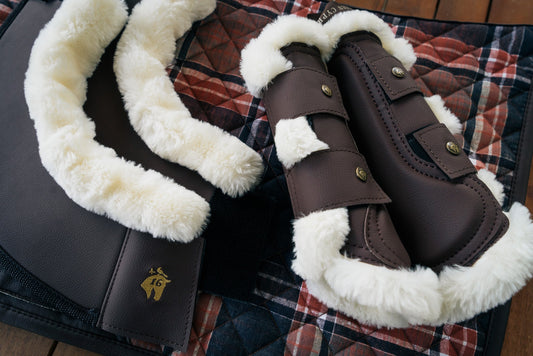 Leatherette Bell Boots, Hickory