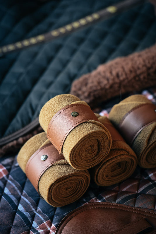 Leatherette Polos, Camel & Cognac