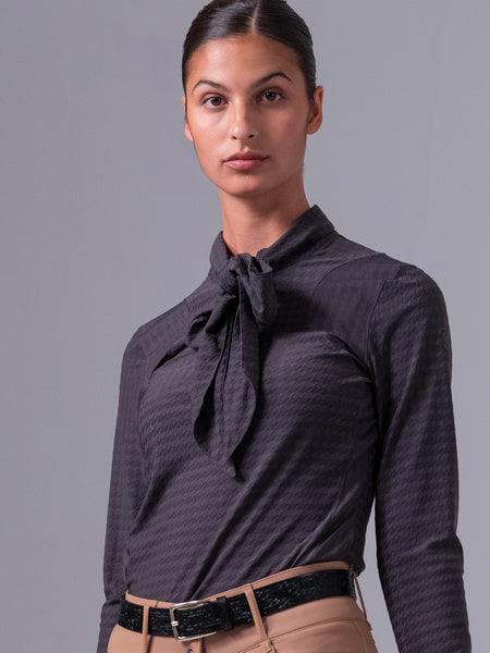 PS of Sweden- Deliah LS Bow Mesh top