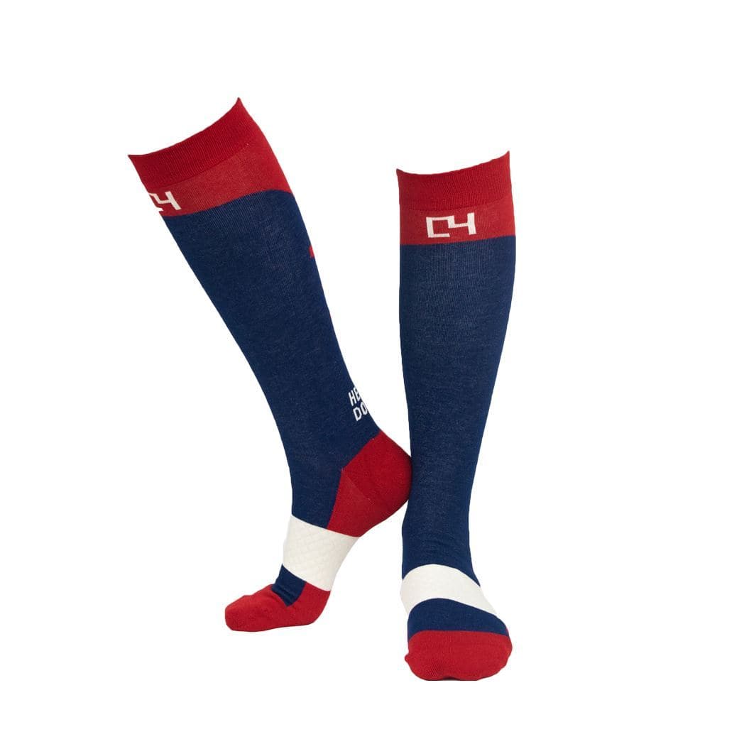 High Performance Riding Socks - Navy and Red