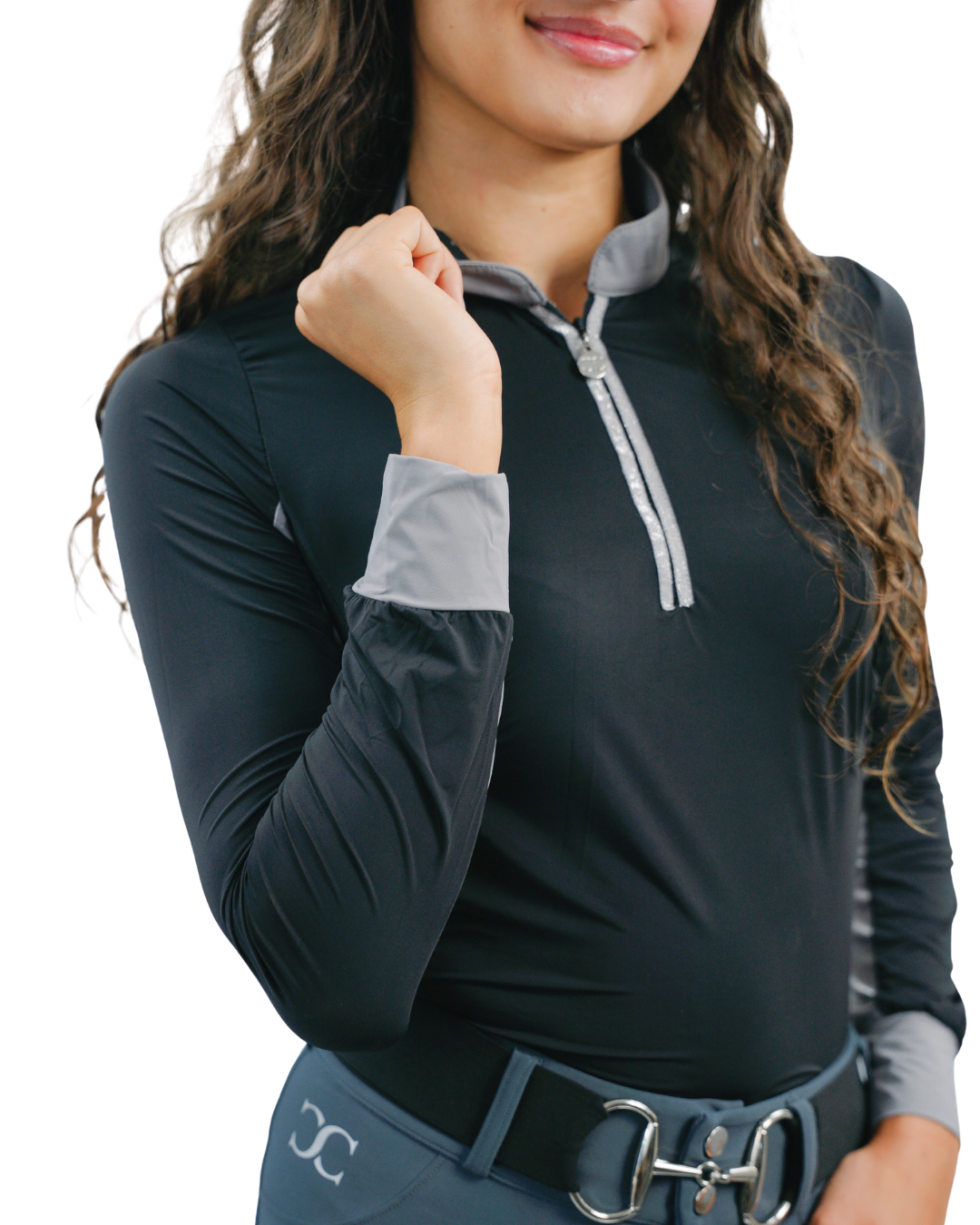 Cool and Comfortable Black Sun Shirt with Glitter Bars