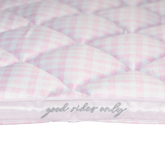 Dapplebay Gingham Pony Saddle Pad-Pink/White