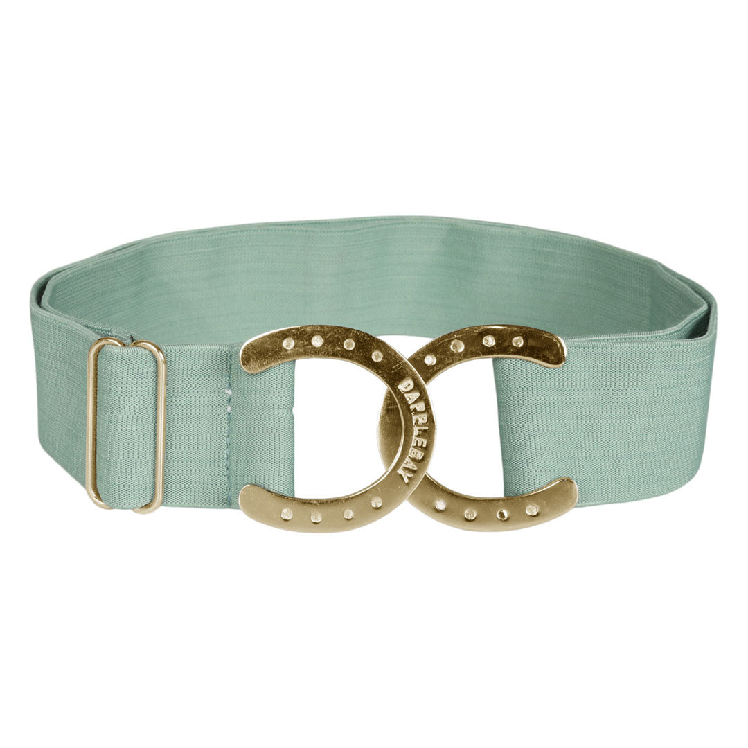 Dapplebay Horse Shoe Elastic Belt-Dusty Teal
