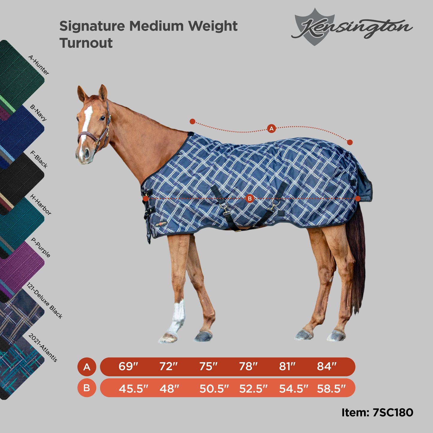 1200D Midweight 180g Horse Winter Turnout Blanket - Waterproof & Breathable