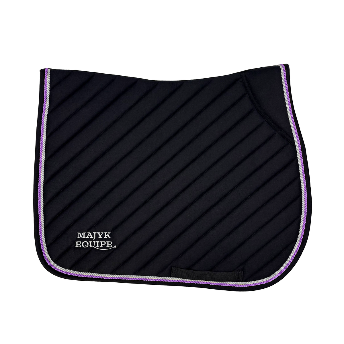 Black Cotton Oblique Euro Saddle Pad