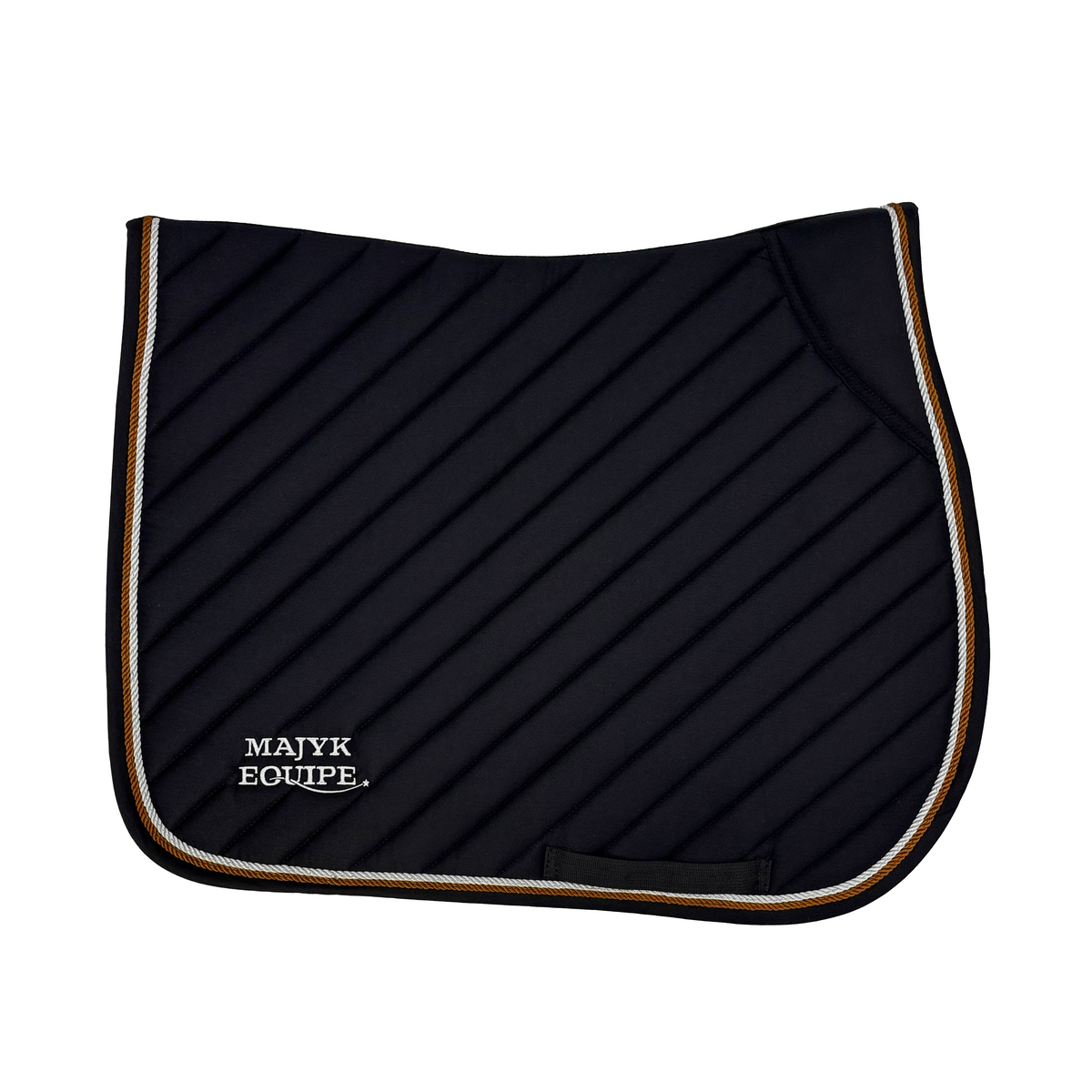 Black Cotton Oblique Euro Saddle Pad