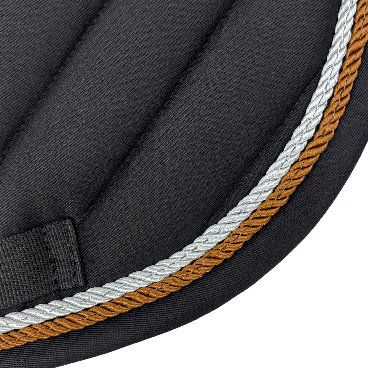 Black Cotton Oblique Euro Saddle Pad