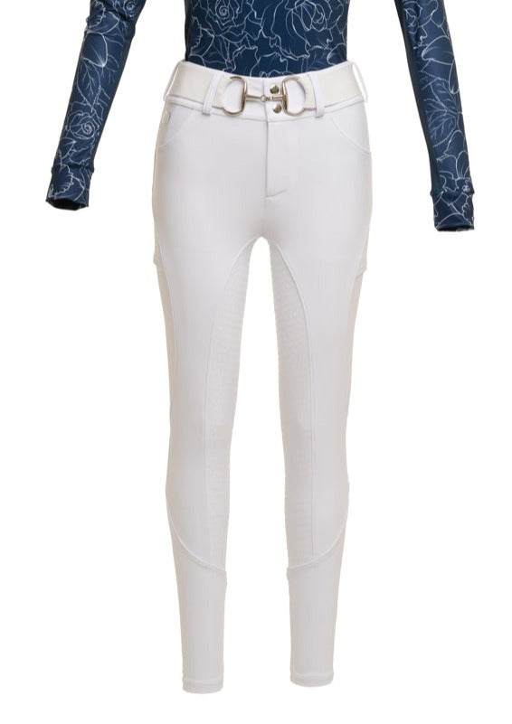 White Just Right Summer Breeches + Free Bit Belt