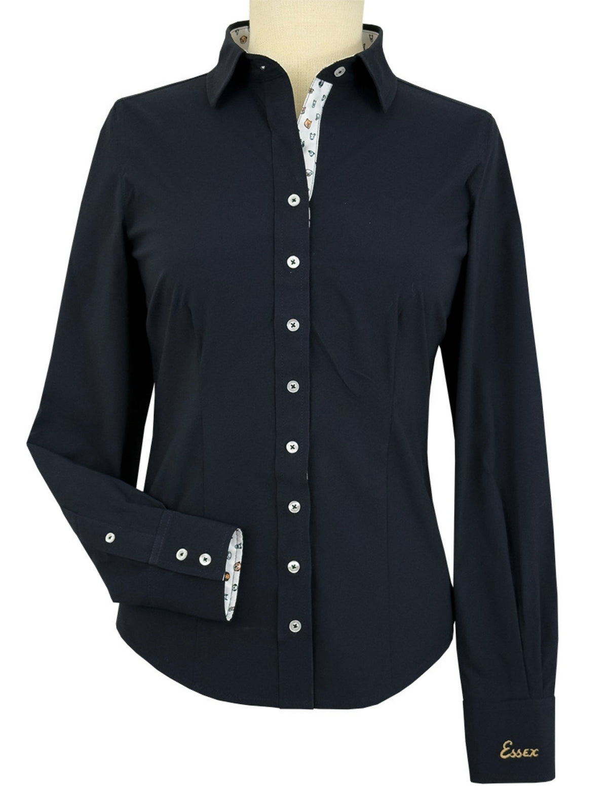 Dora II Schooling Shirt - Black with Happy Dogs Trim