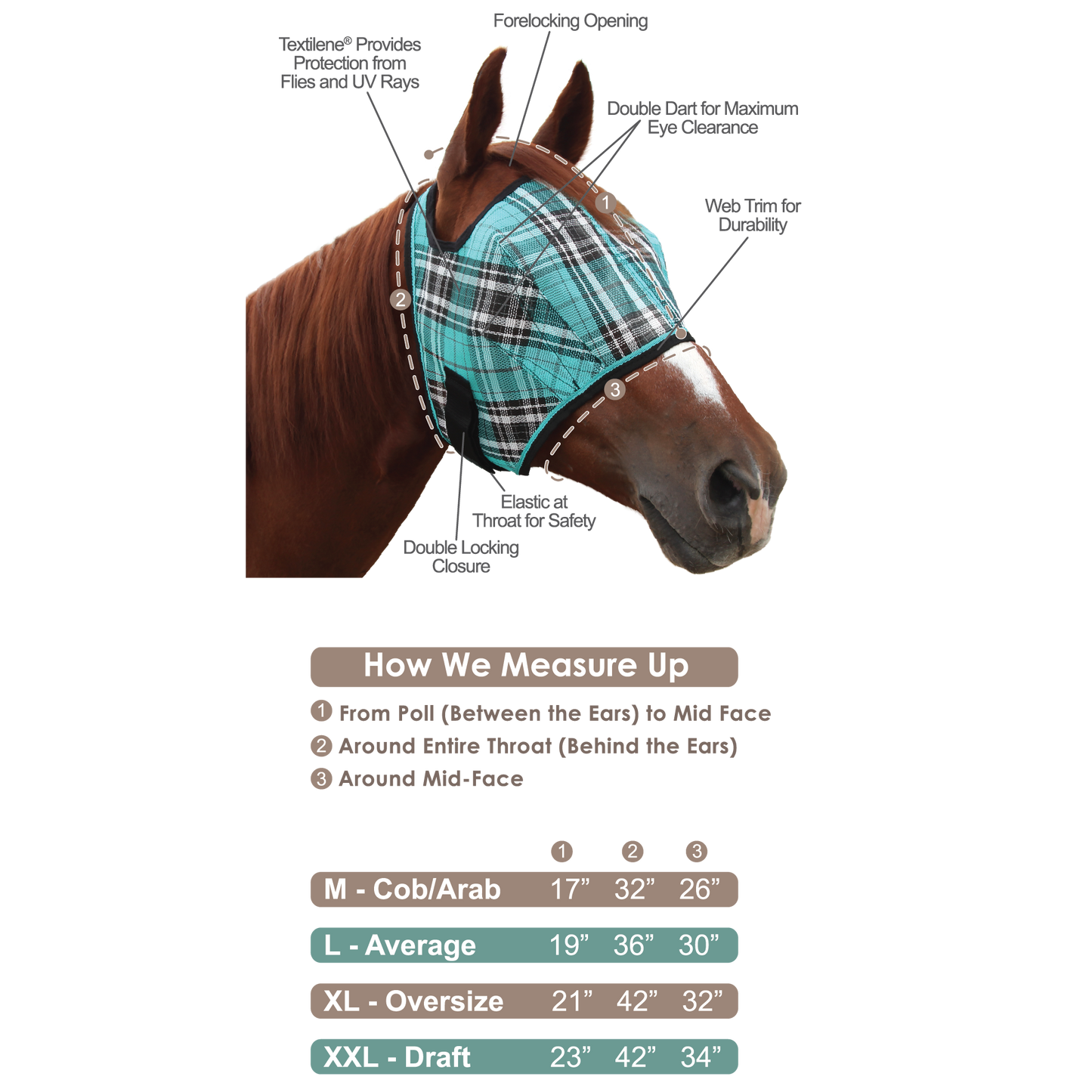 Fly Mask with 73% UV Protection - Open Top Design