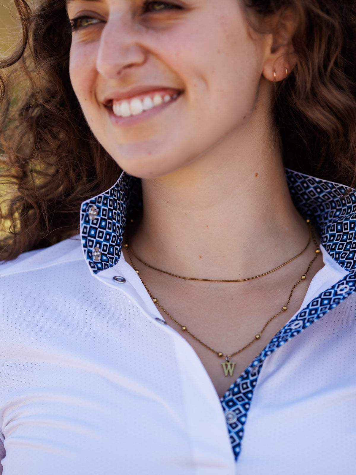Diamonds Ladies Talent Yarn Straight Collar Long Sleeve Show Shirt