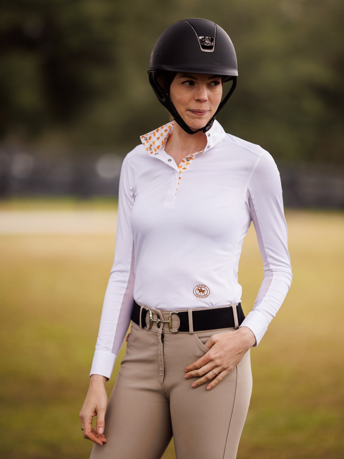 Croissants Ladies Talent Yarn Straight Collar Long Sleeve Show Shirt