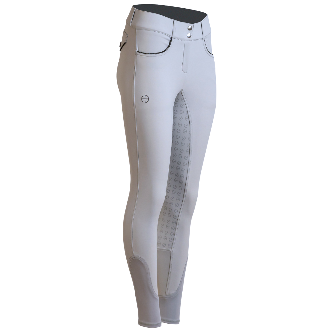 Evolution Mid Waist Full Seat Breeches - Light Alloy Gray