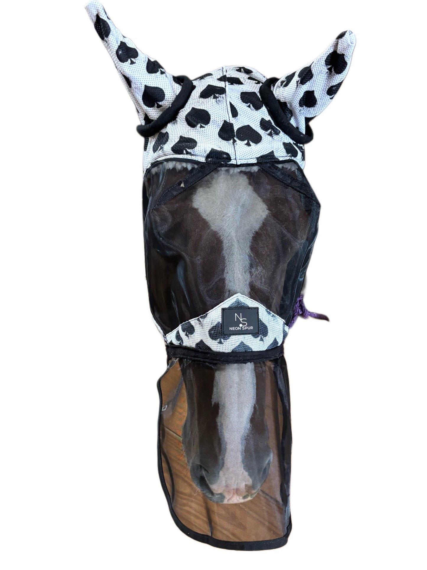 Smokin Spades Fly Mask w/ Ears & Nose Cover
