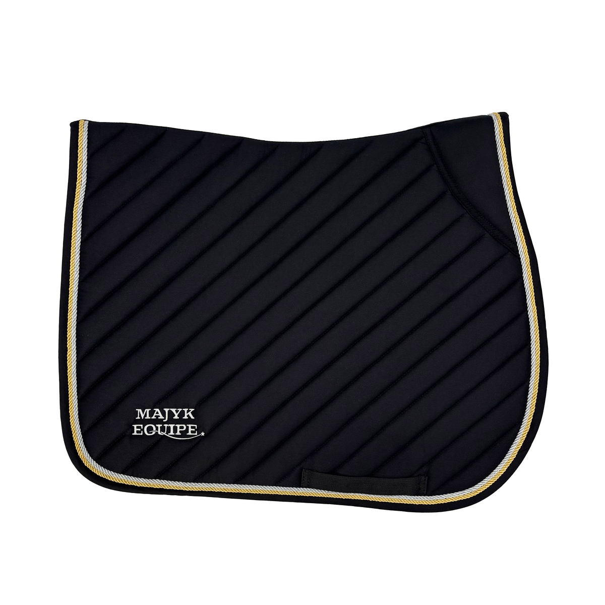 Black Cotton Oblique Euro Saddle Pad