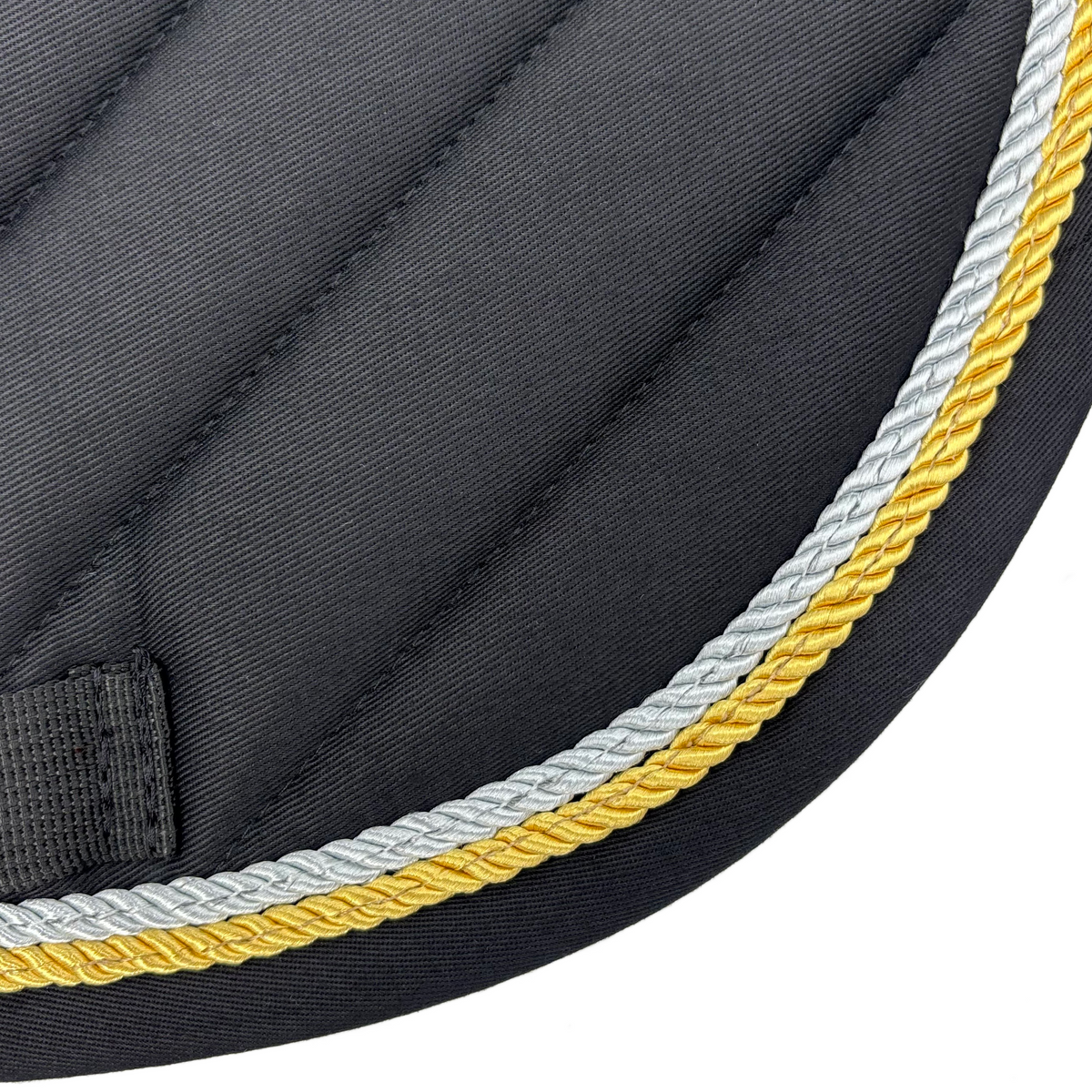 Black Cotton Oblique Euro Saddle Pad
