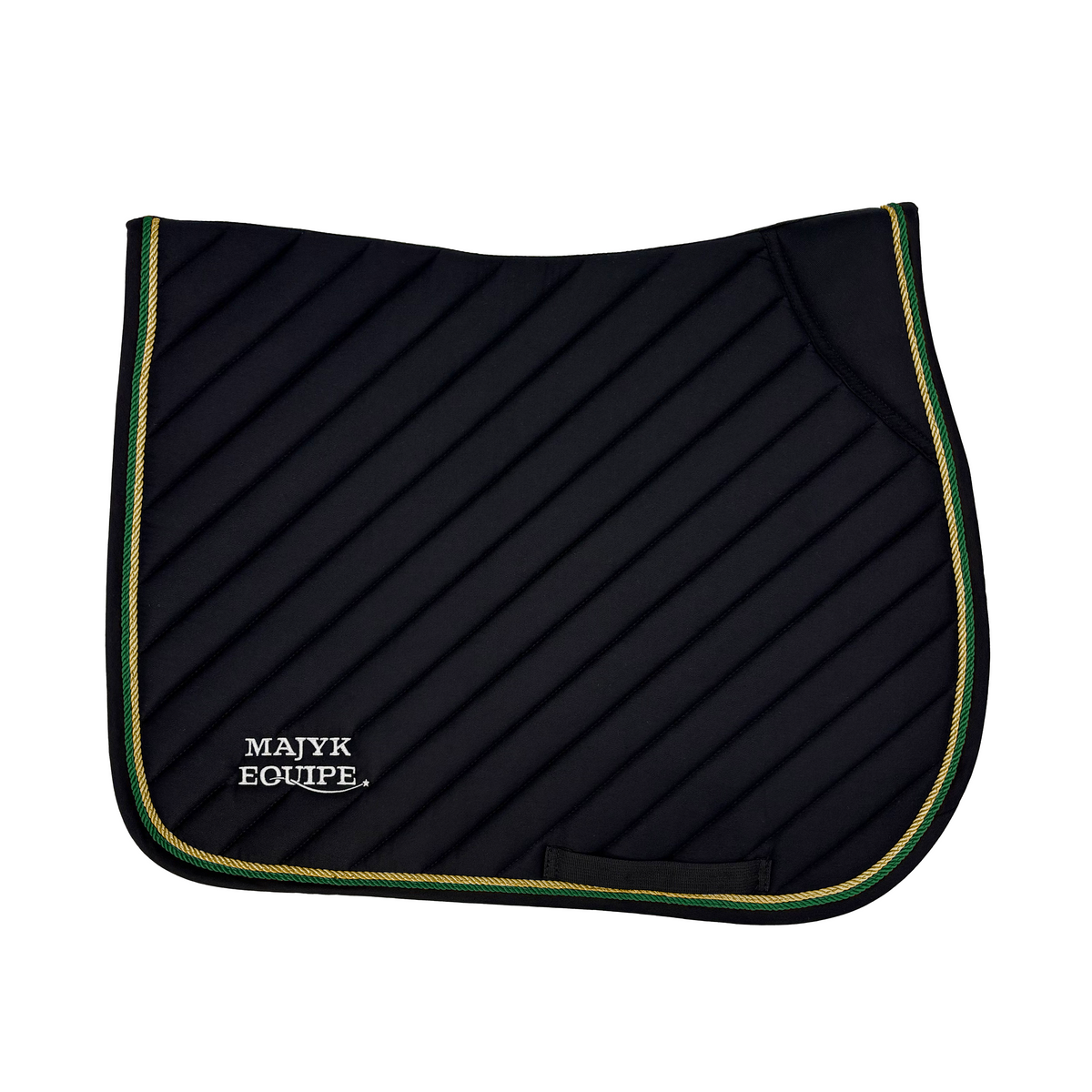 Black Cotton Oblique Euro Saddle Pad