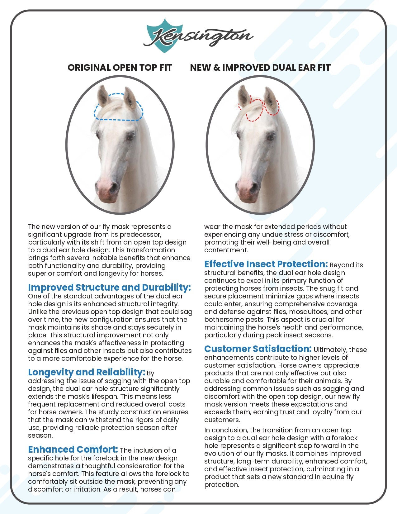 Fly Mask with 73% UV Protection - Open Top Design